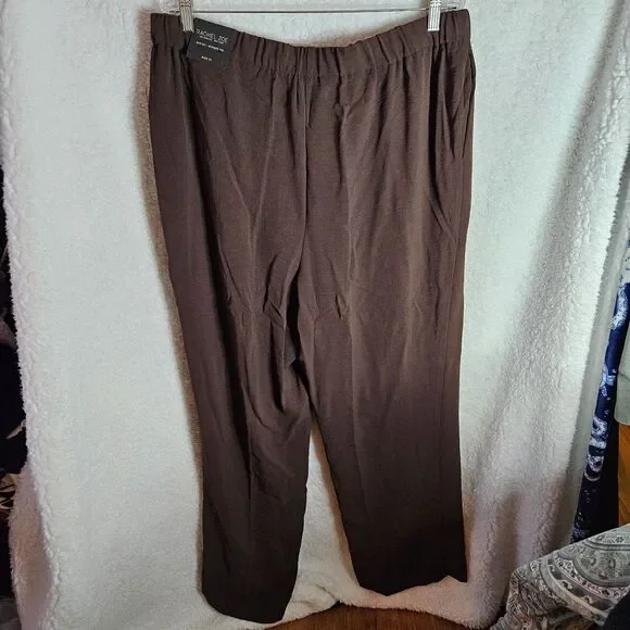 Rachel Zoe Flowy Pull On Brown Pants with Drawstring Size 1X NWT - Picture 3 of 5